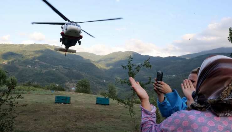 Sel felaketinin yaşandığı Kastamonu’nun Bozkurt ilçesindeki köylere helikopterle jeneratör götürüldü